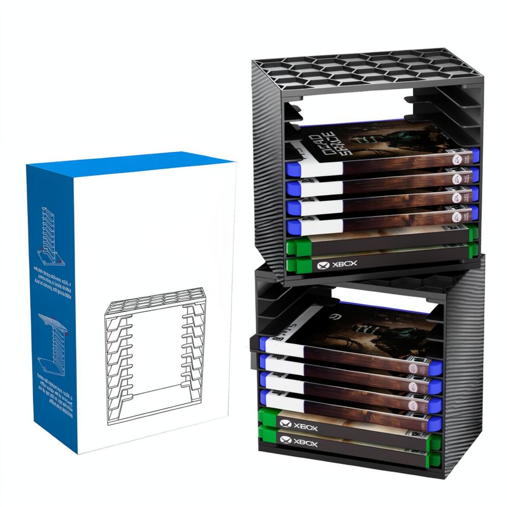 Gaming Console Display Case - Torre de almacenamiento para tarjetas de