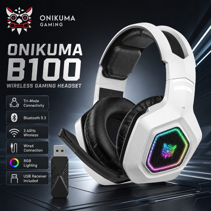 Gaming Console Apple - ONIKUMA B100 Auriculares inalámbricos para juegos,