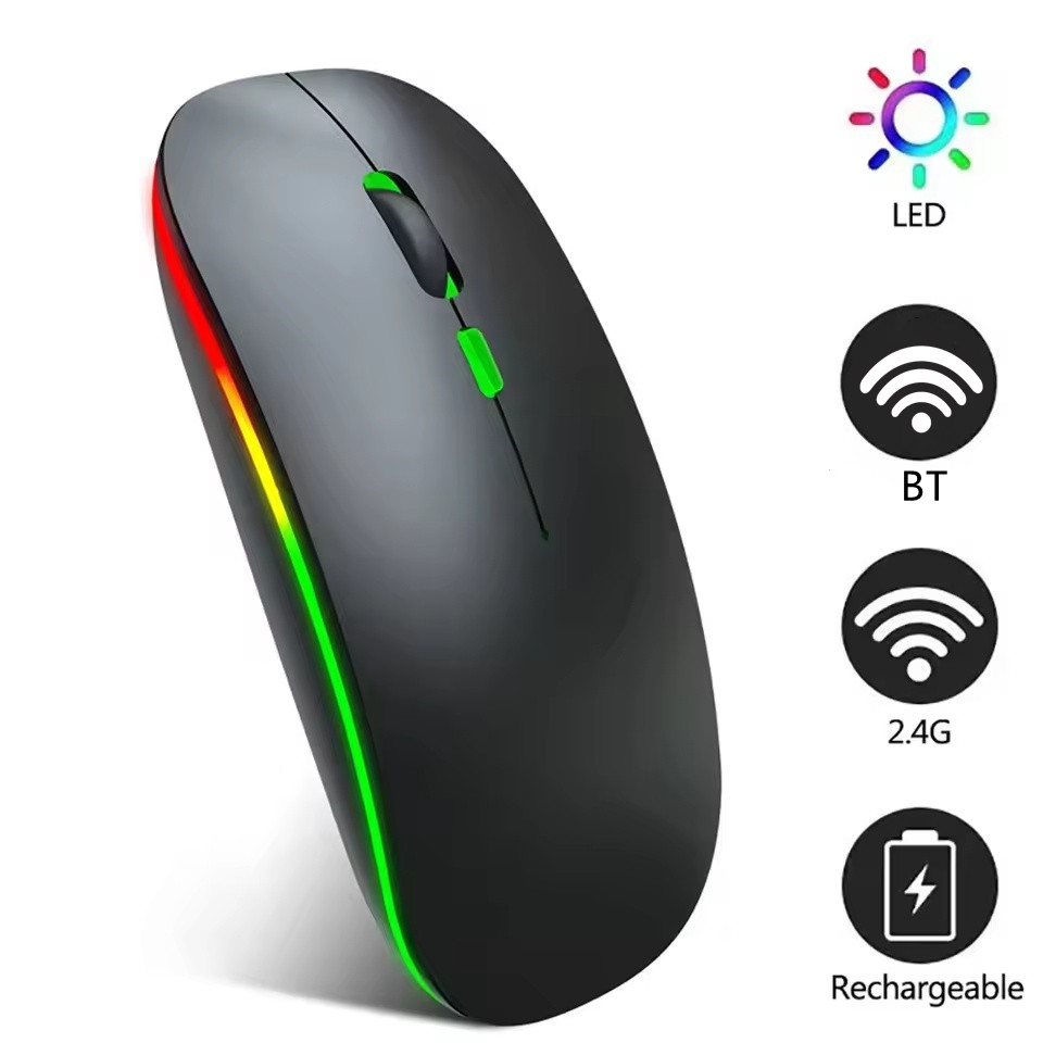 Gaming Console For Ipad - Ratón inalámbrico recargable de doble modo,