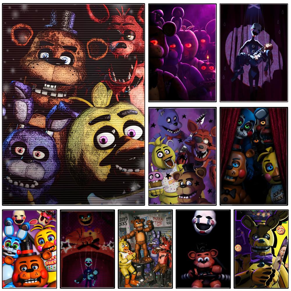 Gaming Console Wallpaper - Póster de Terror Animatrónico Oscuro F-FNAF,