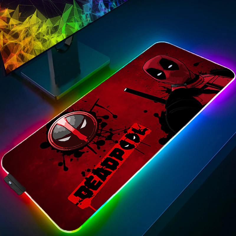 Gaming Console Desk - Alfombrilla de ratón LED para videojuegos,