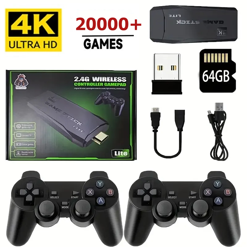 Gaming Console Old School - Consola de Videojuegos 2.4G con Dos