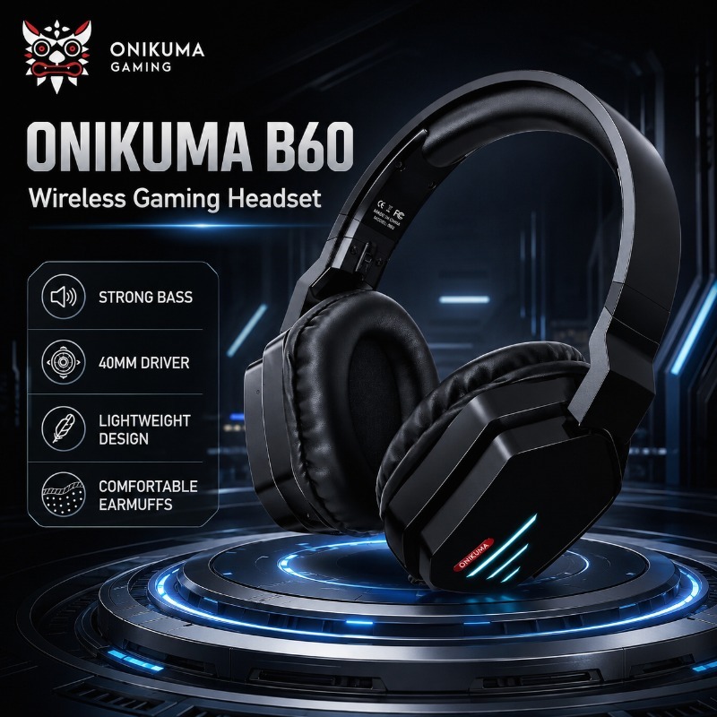 Gaming Console Apple - Auriculares Inalámbricos para Juegos ONIKUMA B60