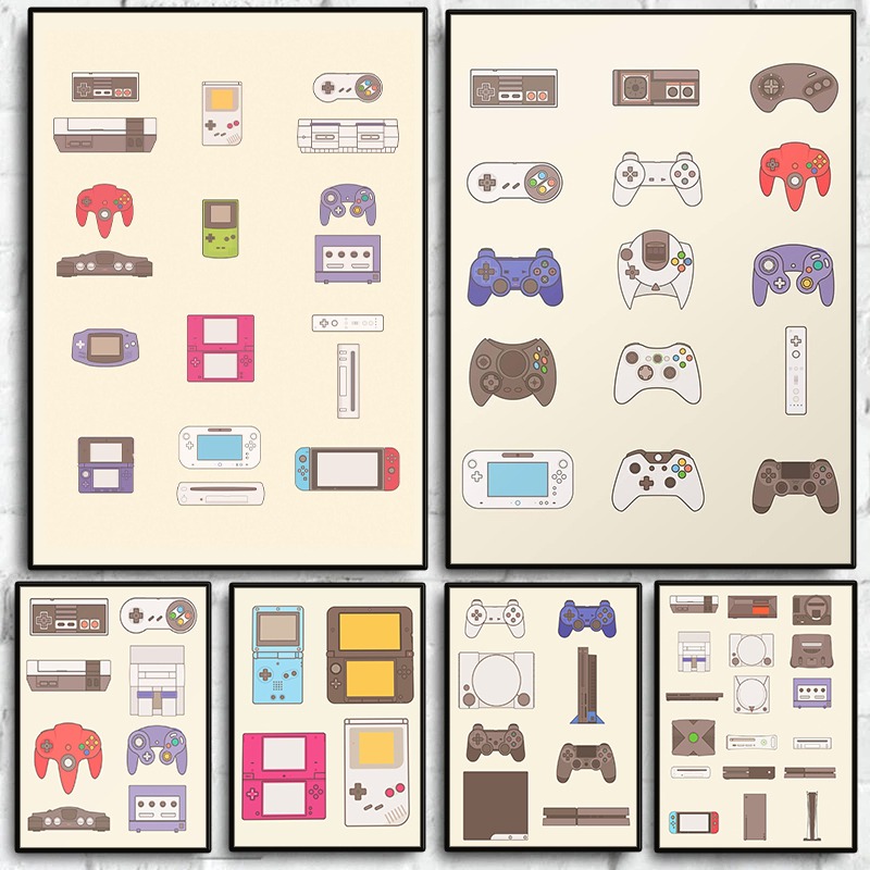 Gaming Console Free - Póster de Evolución de Videojuegos, Consolas