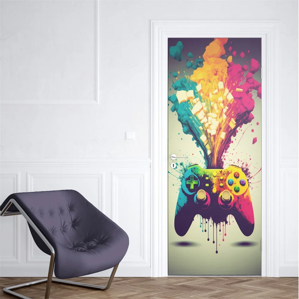 Neon Punk Game Door Sticker Sp - Gaming Console Wallpaper reseña y precio
