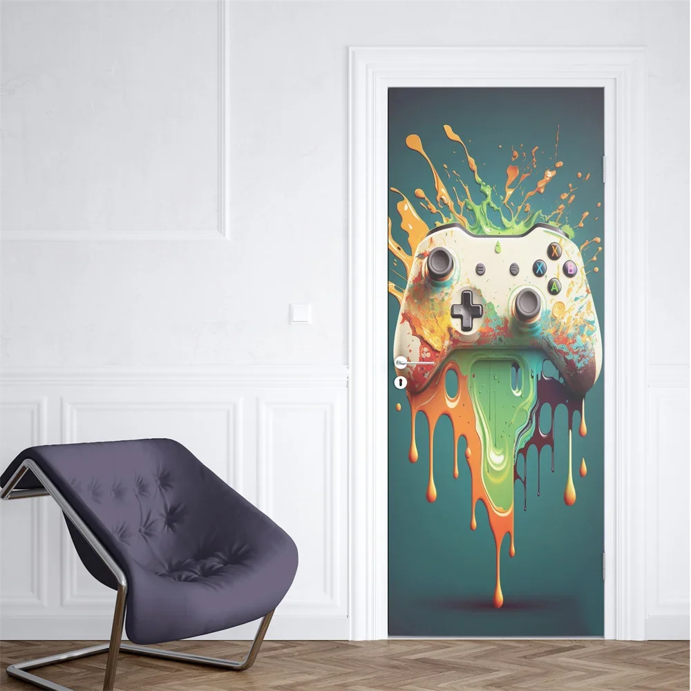 Neon Punk Game Door Sticker Sp - Gaming Console Wallpaper reseña y precio